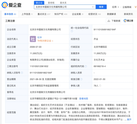 愛企查顯示，樂華娛樂擬于港交所上市，曾獲得阿里、字節跳動的投資